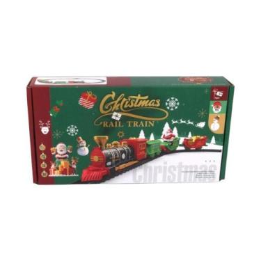 Imagem de Trem Elétrico De Natal Para Crianças Com Música E Mini Carro De Ferrov
