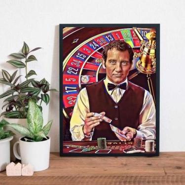 Imagem de Quadro Decorativo Cassino 45X34Cm Vidro Moldura Preta - Quadros On-Lin