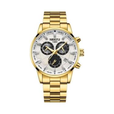 Imagem de Relógio De Pulso Masculino De Luxo Em Aço Inoxidável, Cronógrafo, À Pr