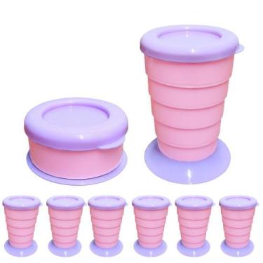 Imagem de 5 Copos Retrátil Meninas 330ml Lembrancinha Festa Infantil - Plasútil