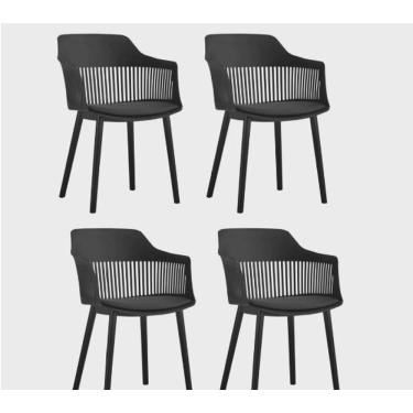 Imagem de Kit com 4 Cadeira Marcela Montreal Jantar 140pp preto