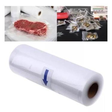 Imagem de Rolo de Saco Transparente Alimentos Freshpack Ranhuras 20cm x 5m Selad