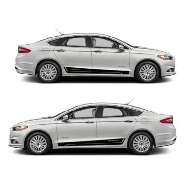 Imagem de Kit 2 Adesivo Carro Fusion Ford Faixas Laterais Compatível - onl