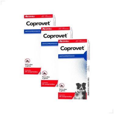 Imagem de Kit 3 Coprovet Coveli 20 Comp Anticoprofágico Cães e Gatos Medida:20co