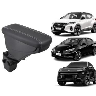 Imagem de Apoio De Braço Nissan Kicks Couro Grafite Costura Branca - GPI Automot