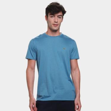 Imagem de Camiseta Lacoste Básica Jersey Masculina, Azul, Marinho, G