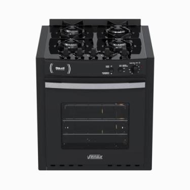 Imagem de Fogao de Embutir 4 Bocas Venax Gaudi Platinum Vitreo Preto Gas Glp, 22