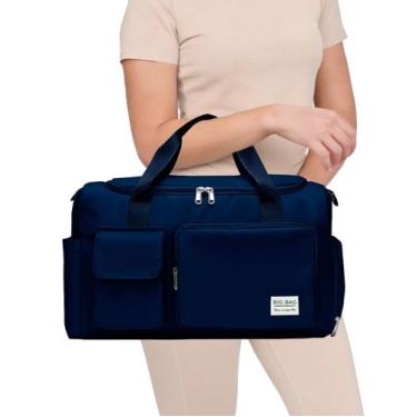 Imagem de Bolsa Mala de Viagem Feminina Funcional com Alça Transversal - M3M, Az
