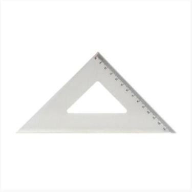 Imagem de Esquadro 45 Polibras 21cm Cristal em Acrílico para Desenho Técnico Art