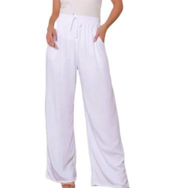 Imagem de Saida calça pantalona branca crepe dunas - VALERIAMODAPRAIA, G