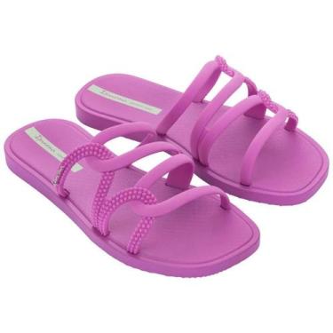 Imagem de Sandalia Feminina Slide Ipanema Solar Chinelo Rasteirinha, Lilás, 37