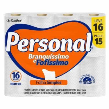 Imagem de Papel Higiênico Personal Folha Simples 30m C/16