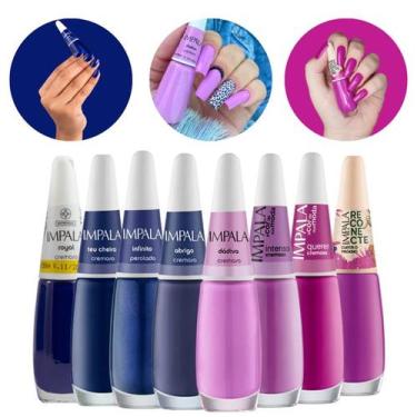 Imagem de Kit de Esmaltes Impala Lançamento Mais Vendidos Tons de Roxo e Azul, 8