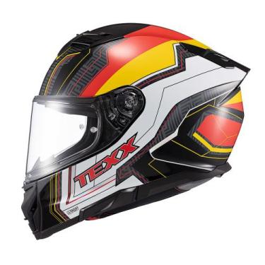 Imagem de Capacete Moto Fechado Texx Kaiman Flag Alemanha Oculos, Preto Amarelo 