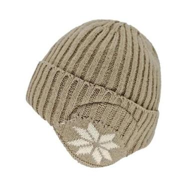 Imagem de Gorro De Lã Tricotado Masculino Para Inverno Com Proteção De Orelha Em