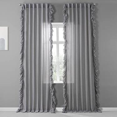 Imagem de HPD Half Price Drapes Cortinas transparentes com babados para quarto e sala de estar 127 x 213 cm, SHFLNCH-RM015-84, níquel