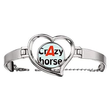 Imagem de N/A N/A Bracelete Breve Best Cool Crazy Horse Cheval Coração Joia Fio Pulseira, medium, metal