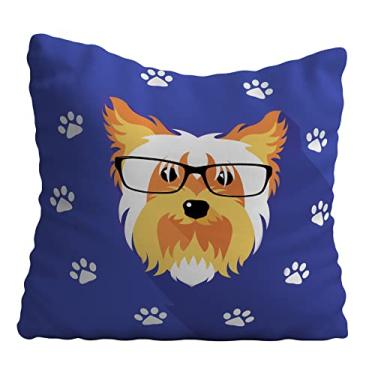 Imagem de Almofadão Decorativo 80x80 Pet Cachorro York Shire Azul