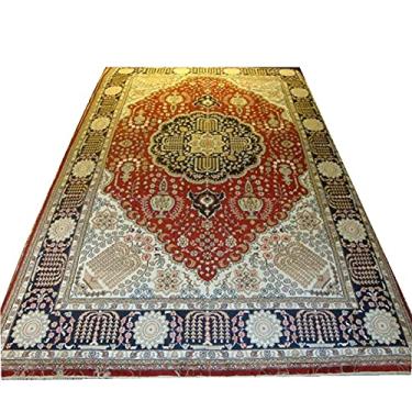 Imagem de YMAEI LEND 1,8 m x 2,7 m tapete de seda artesanal clássico flor oriental cobertor sala de estar quarto estudo