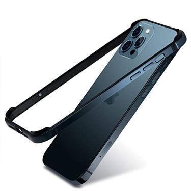 Imagem de Capa para iPhone 13 12 Mini 11 Pro Max 12Pro 11Pro XR XS Alumínio Metal Silicone Moldura de Telefone Azul Preto Acessórios, Azul Pacífico, Para iPhone 6S Plus