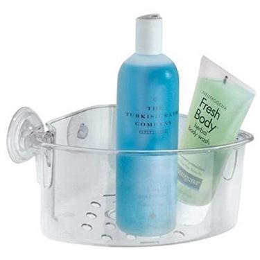 Imagem de iDesign Prateleira de armazenamento de plástico livre de BPA com bloqueio de energia – 12,7 cm x 28 cm x 19,8 cm, transparente