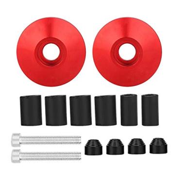 Imagem de Extremidade do guidão universal CNC liga de alumínio motocicleta guidão guidão guidão tampa de extremidade acessório 1 par (vermelho)