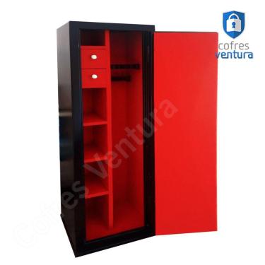 Imagem de Cofre Armario Ventura Carbono 150x42x42 para 15 peças (07 longas e 08 curtas) Preto - V...