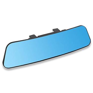 Imagem de Espelho retrovisor SkycropHD antirreflexo para interior de carro para eliminar pontos cegos – convexo, azul, 11,8" (300 mm)