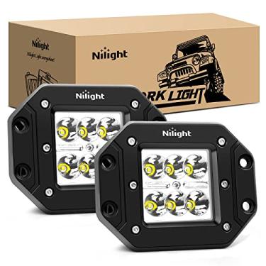 Imagem de Nilight - NI23C-18W 2 peças 18W Spot LED Luz de Trabalho Luzes de Condução Barra de Luz LED Off Road Luzes de LED Montagem Embutida para Jeep Caminhão Tacoma Para-choques ATV UTV
