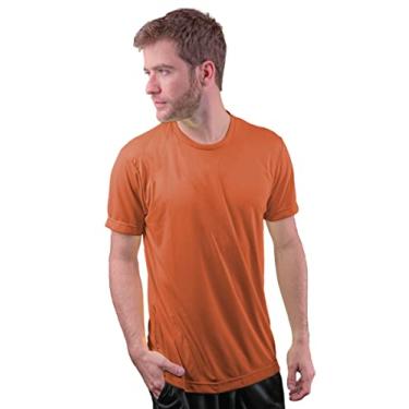 Imagem de Camiseta Skube Dry Fit Com Proteção UV 50+ Segunda Pele Térmica Tecido Termodry Manga Curta Academia - Laranja Escuro - GG
