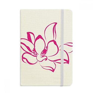 Imagem de Caderno de flores de lótus rosa oficial de tecido capa dura diário clássico