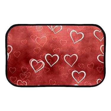 Imagem de DreamBay Tapetes de porta para entrada, corações abstratos rosa vermelho anti fadiga tapete de pé interior ao ar livre capacho de boas-vindas tapete antiderrapante cozinha lavanderia 91 x 61 cm