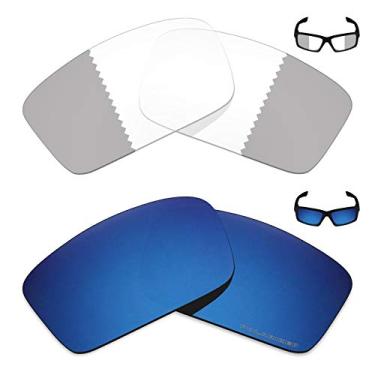 Imagem de 2 pares de lentes de reposição para óculos de sol Oakley Twitch da Mryok+ - cinza eclipse fotocromático/azul pacífico