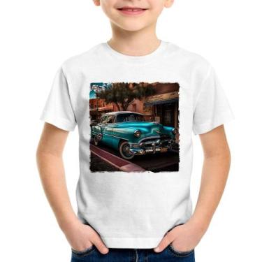 Imagem de Camiseta Infantil Carro Clássico Azul - Foca Na Moda