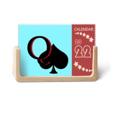 Imagem de Calendário de mesa Peace Queen Spade Q Poker 2022 12 meses