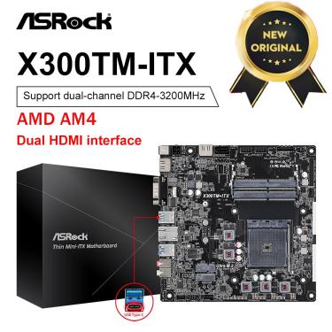 Imagem de ASROCK Novo X300TM-ITX Placa Mãe 64GB Dual Channel DDR4 M.2 MINI-ITX Soquete Mainboard AM4 Para AMD