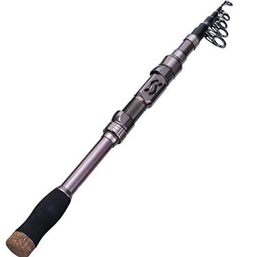 Imagem de Sougayilang Vara de pesca telescópica portátil - fibra de carbono de 24 toneladas, assento de carretel usinado CNC, alça de EVA confortável, vara de pesca de viagem para pesca de truta robalo (prata