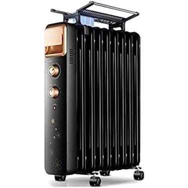 Imagem de Radiador cheio de óleo 1500W /2000W 9/11/13/15 Fin Plug In Aquecedor elétrico portátil 3 configurações de energia, temperatura/termostato ajustável, corte de segurança térmica, 11 peças