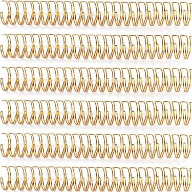 Imagem de 6 peças de 2,54 cm de diâmetro 23 furos para encadernação de fio de metal para encadernação de fio cilíndrico duplo espiral anéis de encadernação de arame bobinas para fabricação de cadernos de