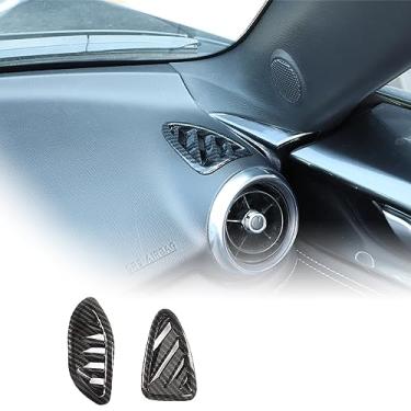 Imagem de JONKOKO Moldura de acabamento da tampa da saída de saída de ar do console central do carro para Mazda MX-5 ND 2015-2023 Adesivo de acabamento de saída de ventilação de ar condicionado interior frontal