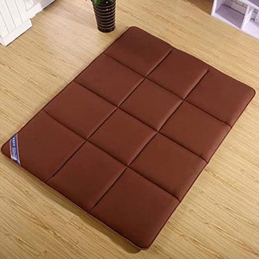 Imagem de Diumy Colchão de tatami, tapete de dormir tradicional japonês dobrável, antiderrapante, confortável, respirável, tapete de futon, espuma viscoelástica para dormitório de estudantes, marrom, 90 x 200 cm