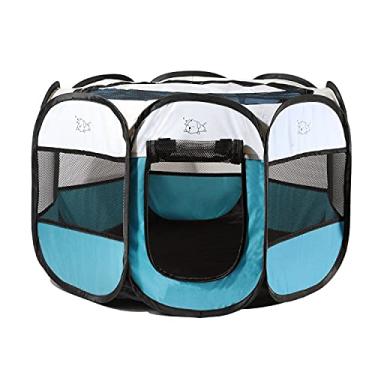 Imagem de Rarasy Cercadinho portátil para filhotes de cachorro capa de malha à prova d'água pano Oxford fácil dobrável interior/exterior para filhotes gatos coelhos animais de estimação