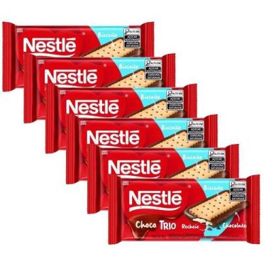 Imagem de 6 Barra Chocolate E Biscoito Com Recheio Baunilha Nestle 90G