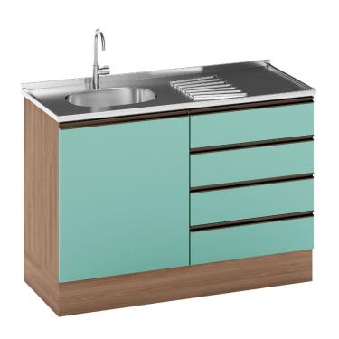 Imagem de Balcão ETNA para Cuba Deslocada 1 Porta e 4 Gavetas Poliman Moveis