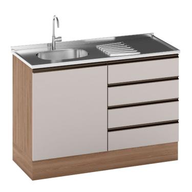 Imagem de Balcão ETNA para Cuba Deslocada 1 Porta e 4 Gavetas Poliman Moveis