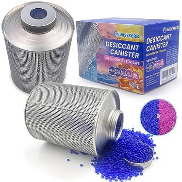 Imagem de Wisesorb Desumidificador seguro para arma de 800 gramas, 1 pacote de 800 g Desumidificador recarregável de gel de sílica azul a rosa, desumidificadores para quarto, cofre, armário, banheiro, carro