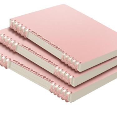 Imagem de Joucien 1 unidade - Pasta de folhas soltas para estudantes, caderno de folhas soltas destacável e não confortável à mão, caderno artístico de estilo minimalista-1 conjunto (rosa) A4 (linha horizontal)