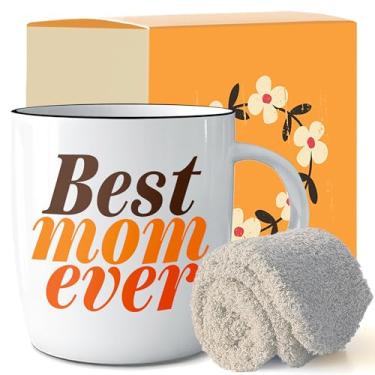 Imagem de Triple Gifffted Presentes para mãe de filha e filho, caneca de café Best Mom Ever do mundo, ideias de presentes para aniversário da mãe Natal, canecas de dia das mães, dia dos namorados, xícara