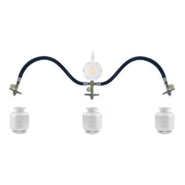 Imagem de Kit Gás Entrada P/3 Três Botijões 13kg Baixa Pressão Botijao