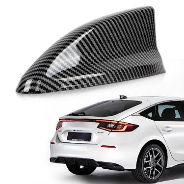 Imagem de psler Capa de antena veicular de tubarão para carro AM/FM Radio Signal Roof Cobertura de teto Decoração Exterior para Honda Civic Sedan de 11ª geração 2022, Si Sedan, Hatchback e Fibra de Carbono Tipo